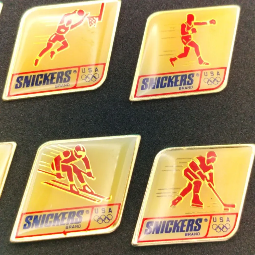 Snickers Brand Team USA 1992 Olympics 6 Pin Set Winter Summer Sports